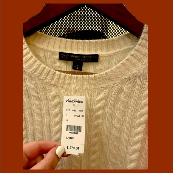 NWT Cashmere! Brooks Brothers Cable knit sweater - Picture 2 of 5